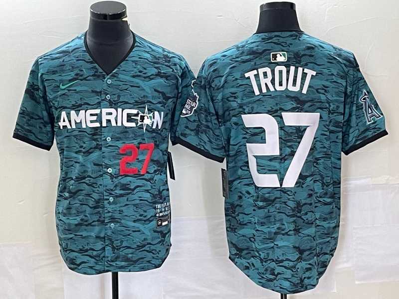 Men's Los Angeles Angels #27 Mike Trout Number Teal 2023 All Star Cool Base Stitched Jersey,We sell and wholesale Men's Los Angeles Angels #27 Mike Trout Number Teal 2023 All Star Cool Base Stitched Jersey on line form chian!
